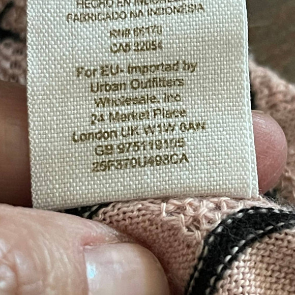 Free People Wavy Stripe Pointelle Peplum Sweater Size Small - Picture 5 of 8